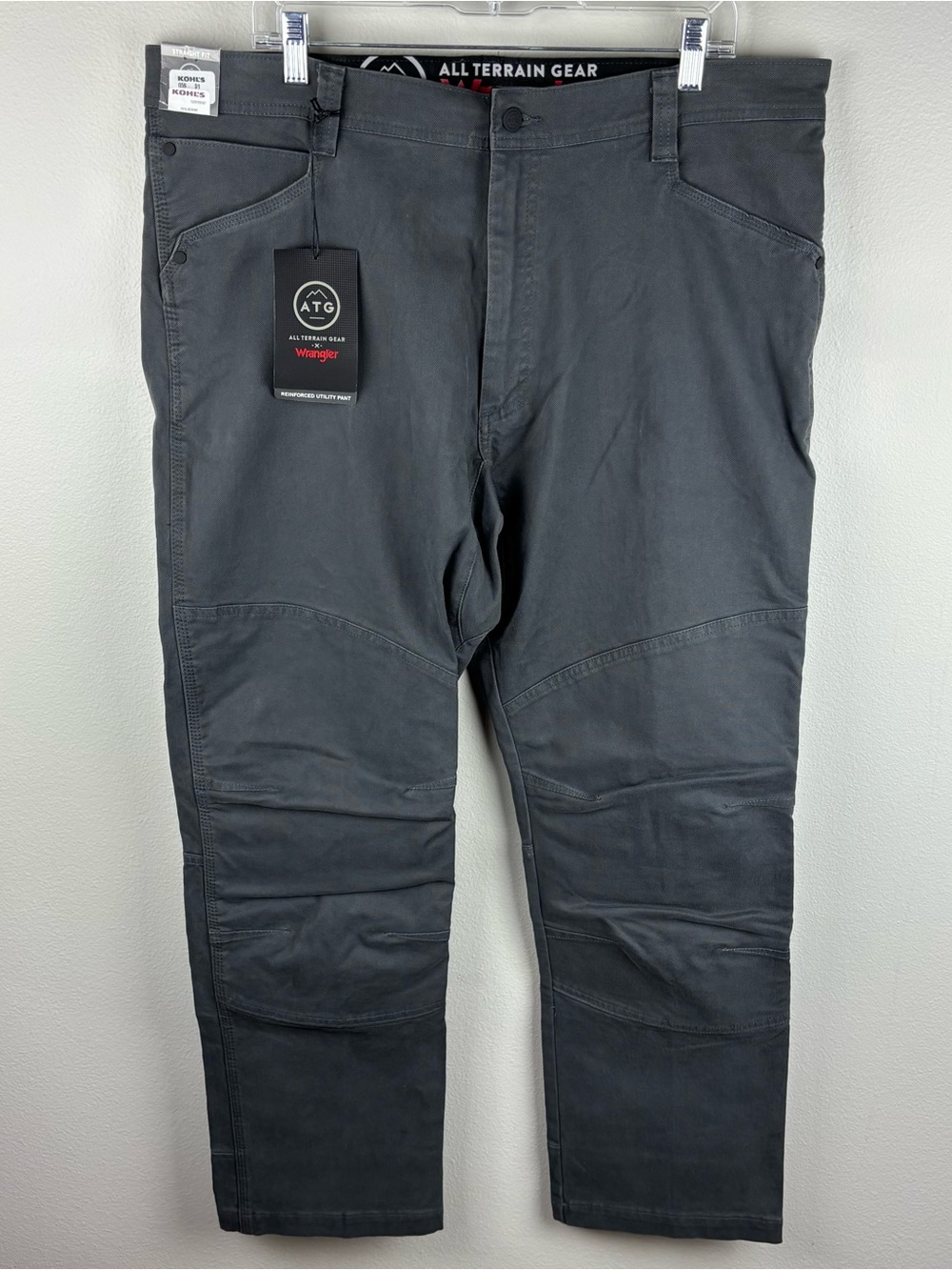 Wrangler ATG Pants Men's 40x30 Gray Reinforced Utility Pant All Terrain Gear New